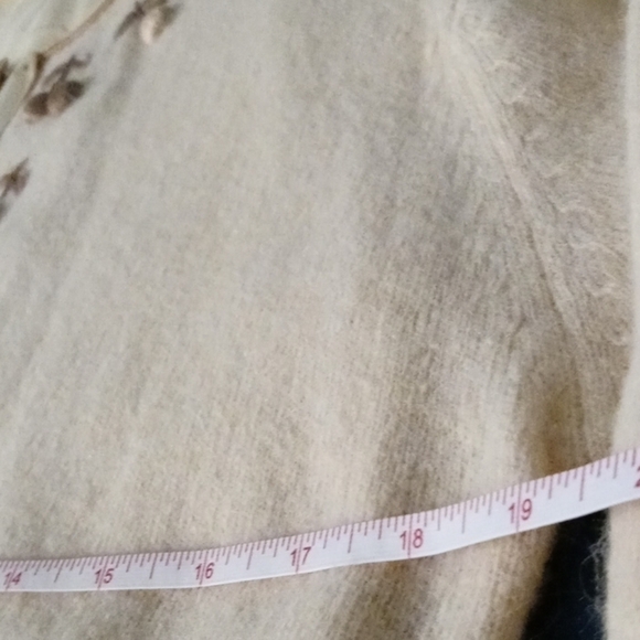 Vintage sweater tan embroidery 40 - Picture 10 of 13